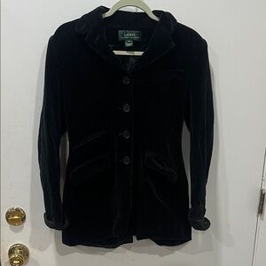 Lauren Ralph Lauren Elegant Black Velvet Blazer